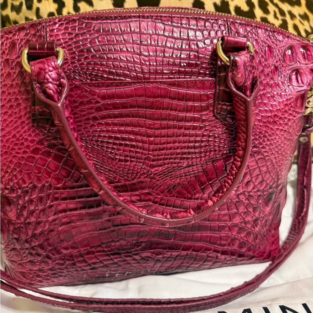 Brahmin Duxbury leather satchel in hard to find POMEGRANATE! - Picture 5 of 10